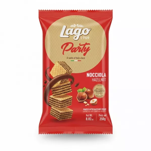 Lago Party Hazelnut Wafers front packet