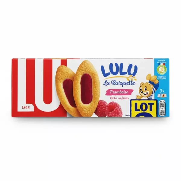 LU Lulu La Barquette biscuits with raspberry filling package front side