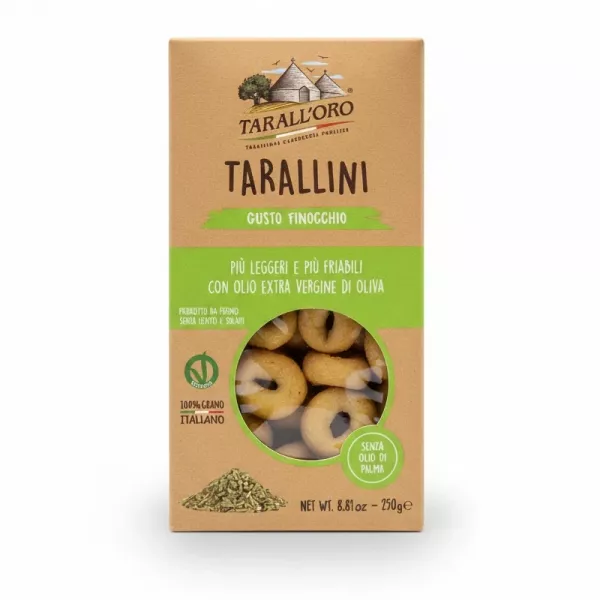 Tarall'Oro Tarallini fennel flavour box front view