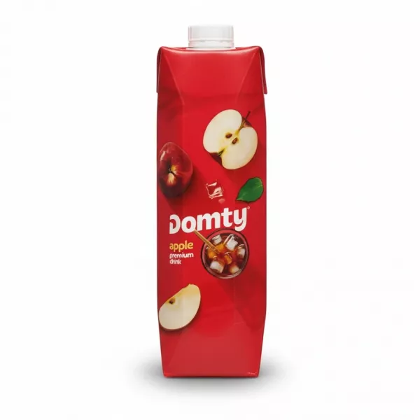 Domty Apple Premium Drink 1 litre carton with apple illustrations