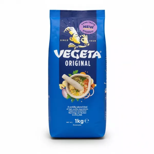 Blue pack of Vegeta Original food seasoning with chef logo