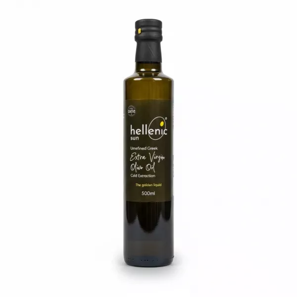 Hellenic Sun Greek extra virgin olive oil bottle front view