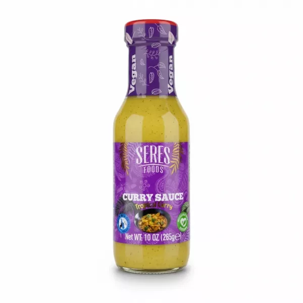 Bottle of Seres Foods Tropical Curry Sauce front label