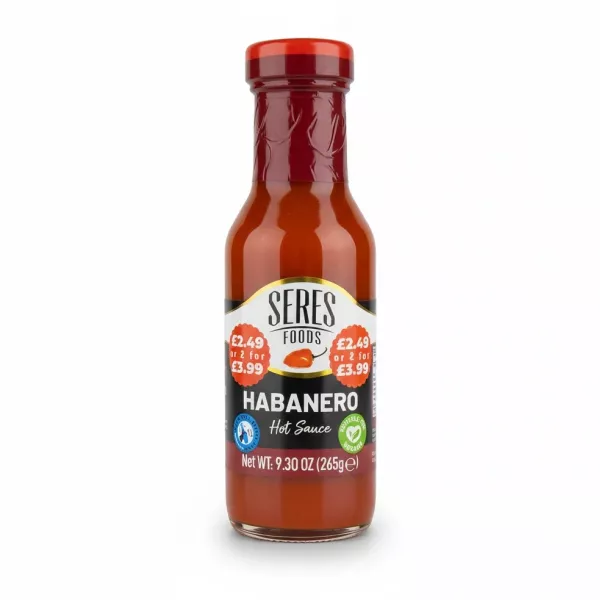 Seres Foods Habanero Hot Sauce bottle front view