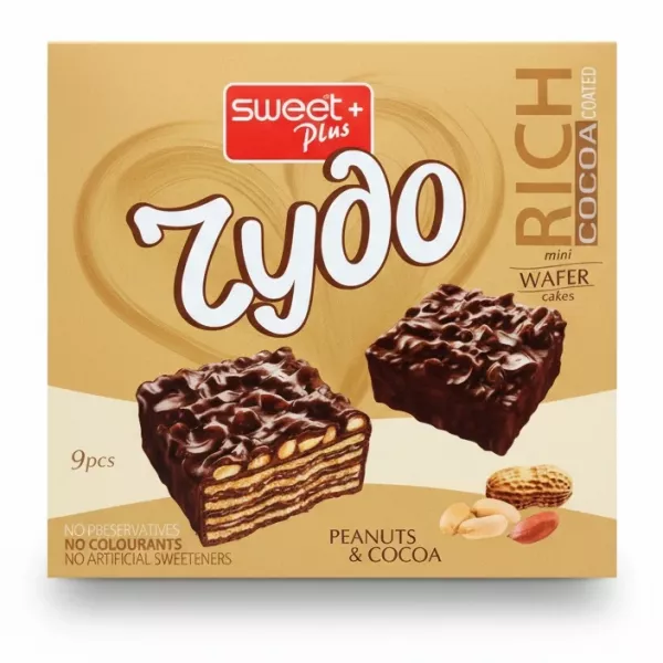 Sweet Plus Zydo Rich Cocoa Peanuts Wafer Cakes front package