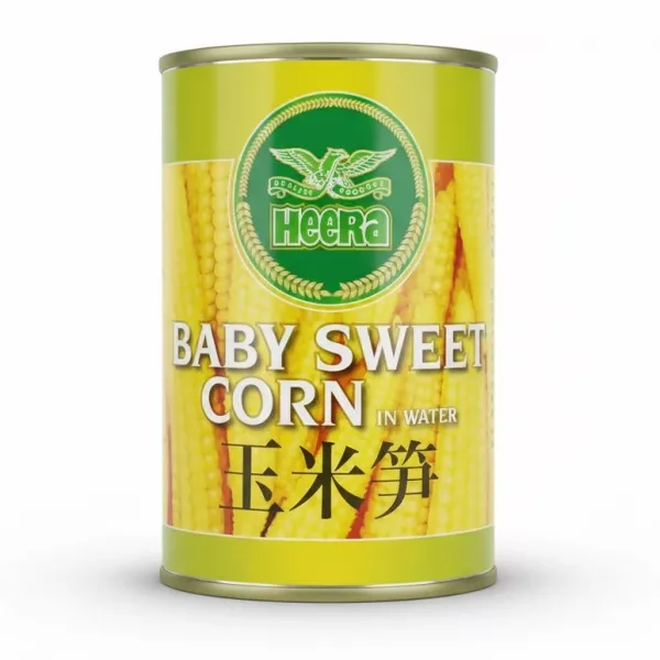 Heera Baby Sweet Corn in Water can front label