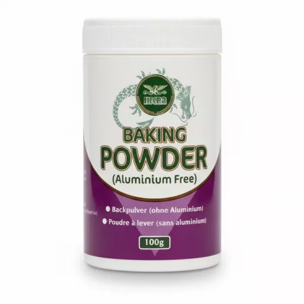 Heera Baking Powder Aluminium Free 100g front packaging on a white background