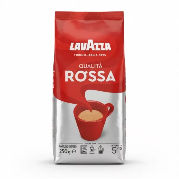 Lavazza Qualità Rossa red and white 250g ground coffee pack front view