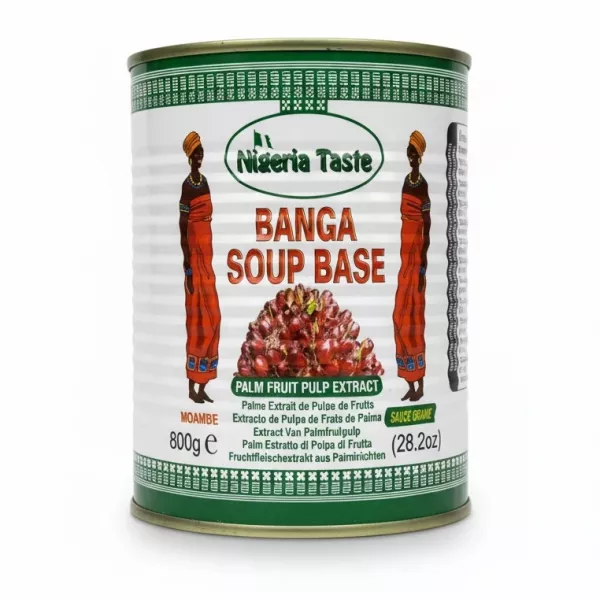 Nigeria Taste Banga Soup Base can front label showing palm fruit pulp extract