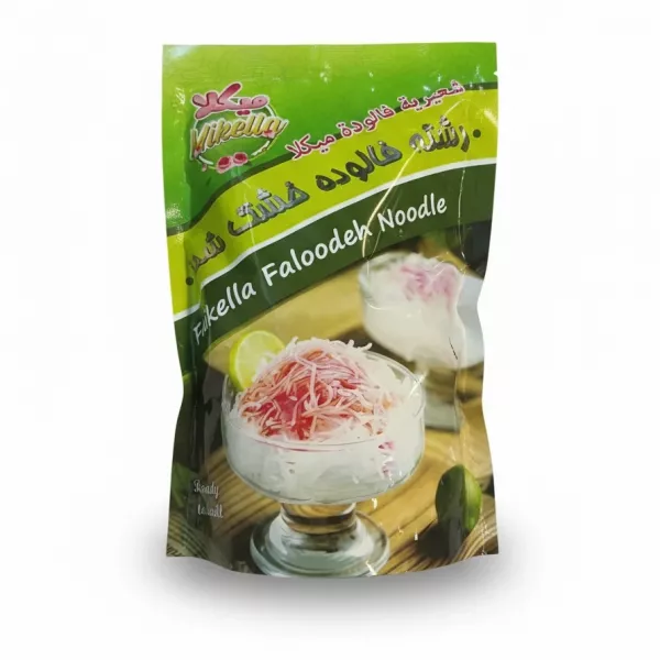 Packaged Mikella Faloodah Noodle with serving suggestion