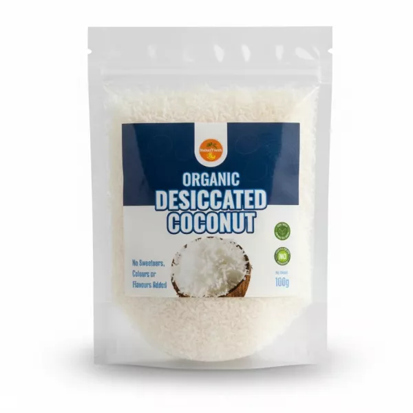 Packet of NaturFresh Organic Desiccated Coconut front
