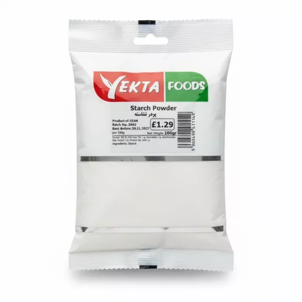 Yekta Foods starch powder white packaging front view