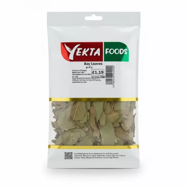 Yekta Foods pack of dried bay leaves front view