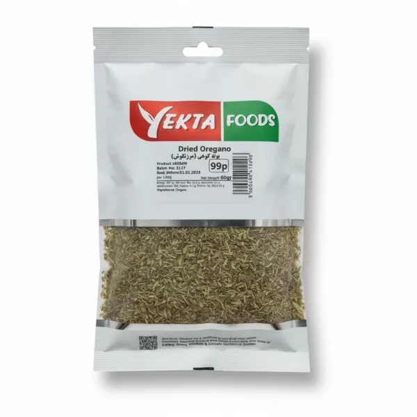 Front view of Yekta Foods Dried Oregano 60g pack