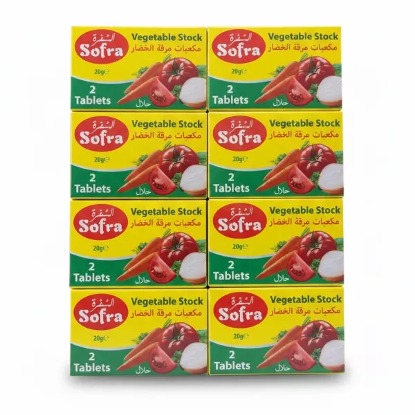 Pack of Sofra Vegetable Stock Tablets with 24 boxes containing 2 tablets each