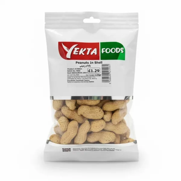 Pack of Yekta Foods Peanuts in Shell 125g front view