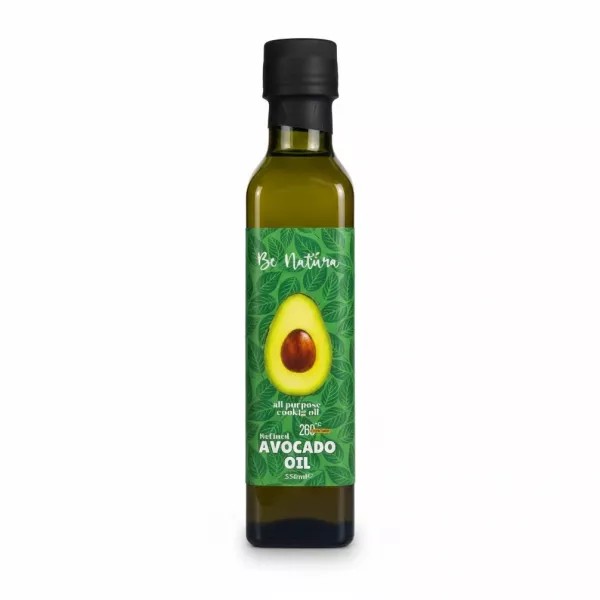 Bottle of Be Natura refined avocado oil front label