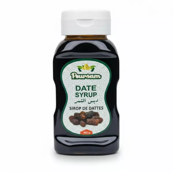 Poursam Date Syrup 480g bottle front label