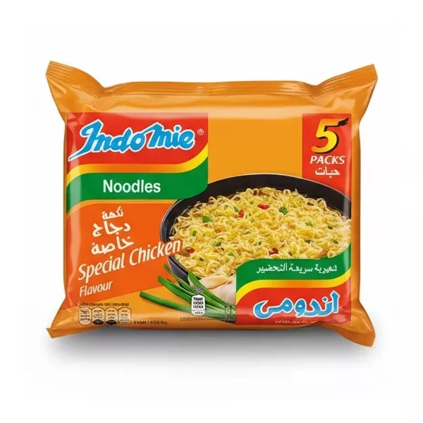 Indomie Special Chicken Flavour Noodles 5 pack front view