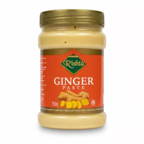 750g jar of Rishta Ginger Paste with labelled red and gold packaging