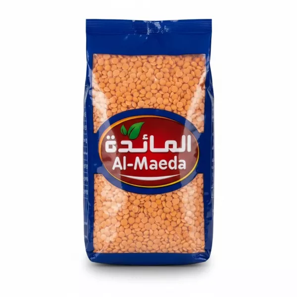 Pack of Al-Maeda red lentils in blue packaging