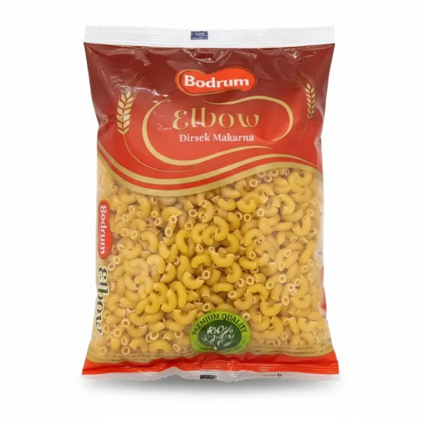 Bodrum Elbow Pasta in clear red and transparent pack