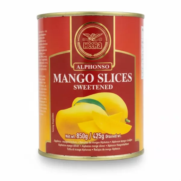 Heera Alphonso Mango Slices Sweetened can front view