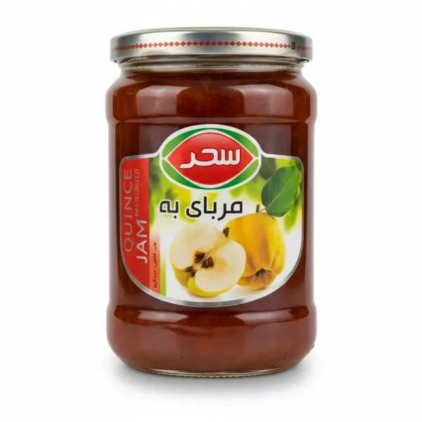 Jar of Sahar Quince Jam with fruit label
