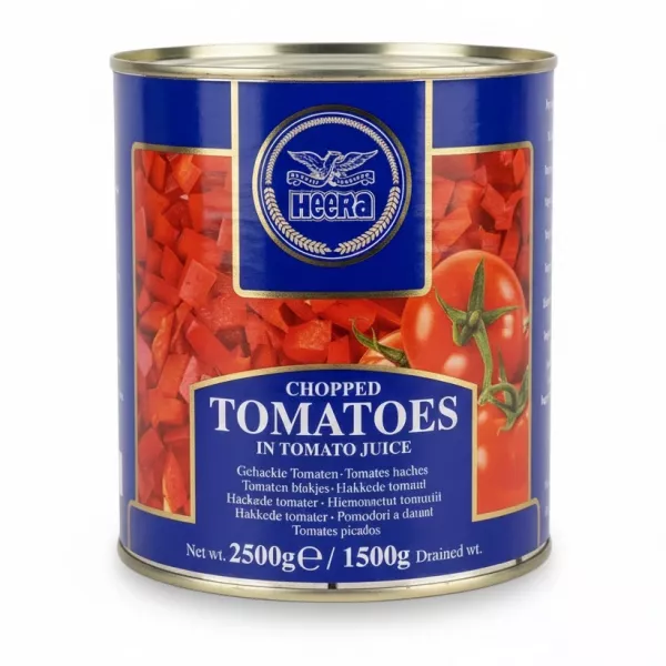 Heera brand large can of chopped tomatoes in tomato juice