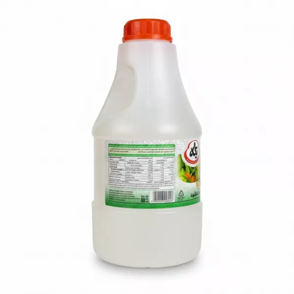 Back label of white distilled vinegar bottle showing ingredients and usage