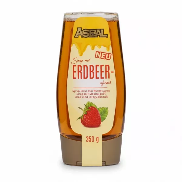 Asbal Strawberry Flavoured Syrup 350g front view