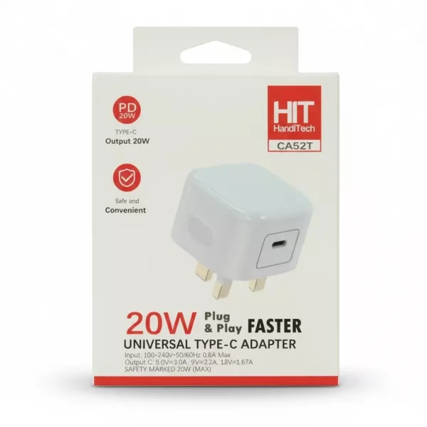 HandiTech 20W Universal Type-C Adapter packaging front