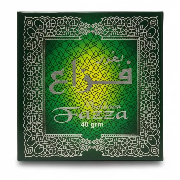 Ard Al Zaafaran Bukhoor Faizza green and gold decorative box front