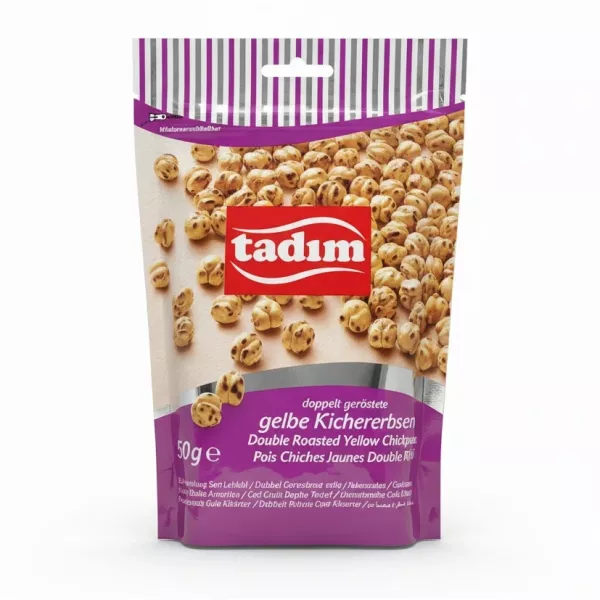 Tadım branded pouch of double roasted yellow chickpeas