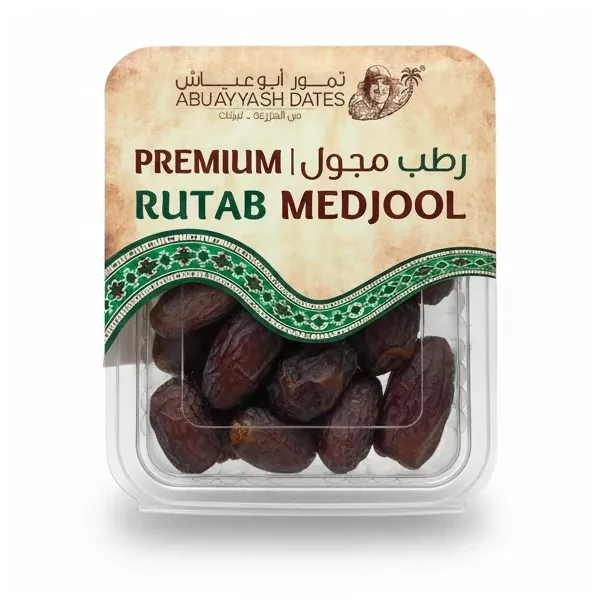 Abu Ayyash Premium Rutab Medjool Dates front packaging