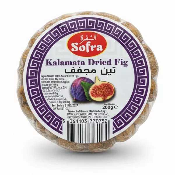 Sofra brand Kalamata Dried Fig packaging with label