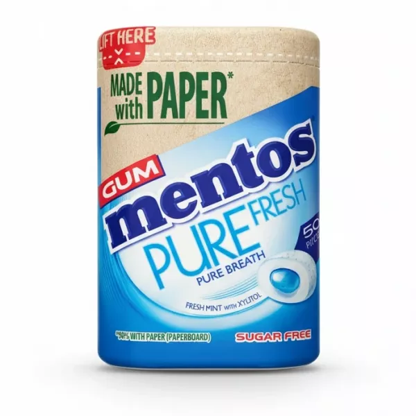 Mentos Pure Fresh Gum Fresh Mint front packaging on a white background