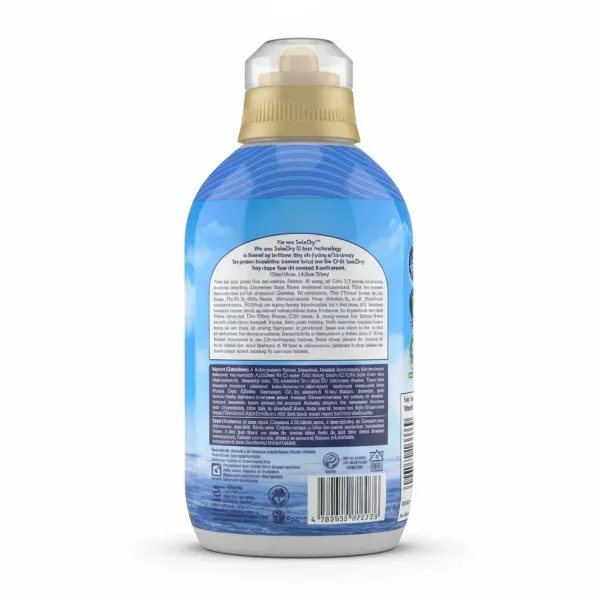 Back label of Lenor Fabric Conditioner showing ingredients and product details