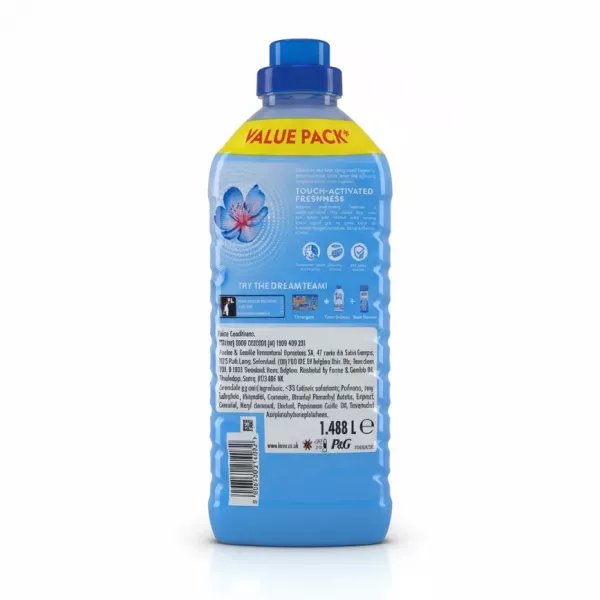 Lenor Spring Awakening Fabric Conditioner bottle back with product details