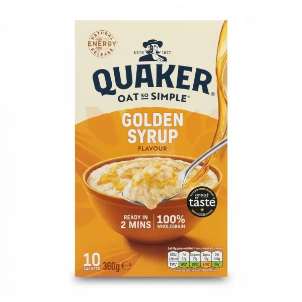 Quaker Oat So Simple Golden Syrup Flavour box front view