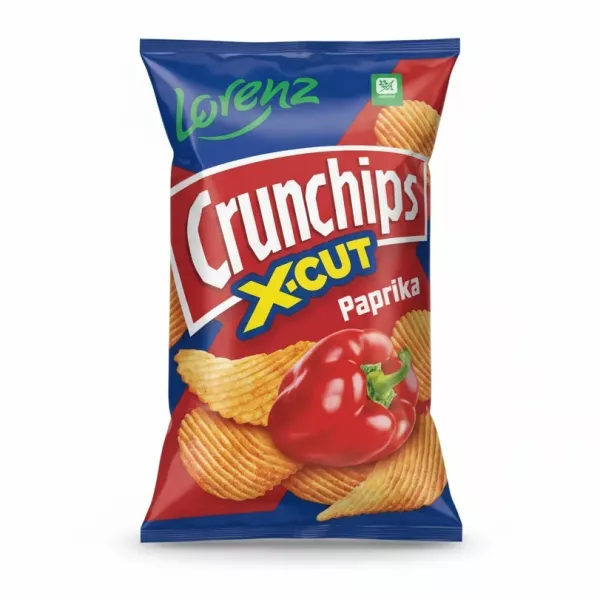 Pack of Lorenz Crunchips X-Cut Paprika potato crisps