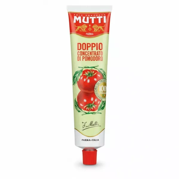 Tube of Mutti Doppio Concentrato Di Pomodoro double concentrated tomato paste