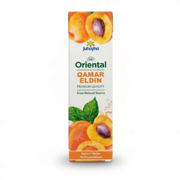 Juhayna Oriental Apricot Nectar 1 litre side view showing product name and price label