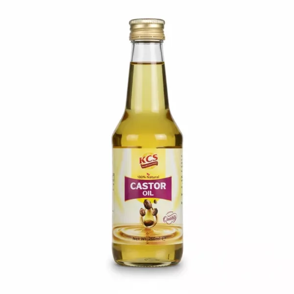 Bottle of KCS Castor Oil 100% Natural 250ml front label