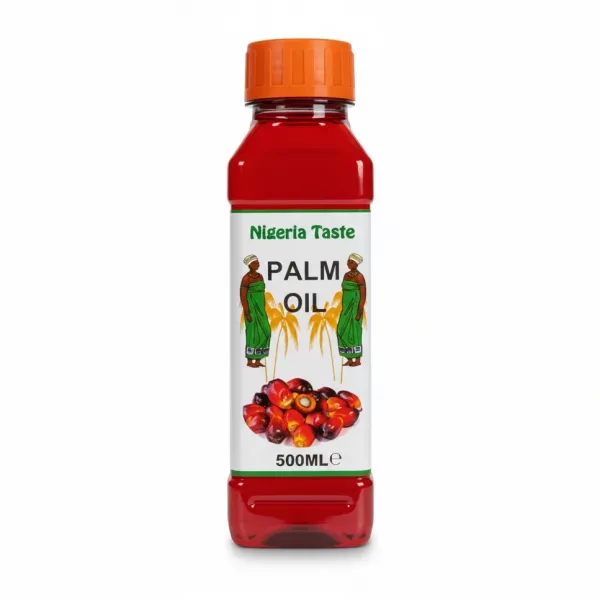 Bottle of Nigeria Taste Palm Oil 500ml with orange cap