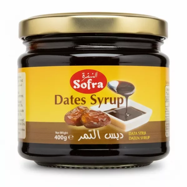 Jar of Sofra Dates Syrup with yellow label