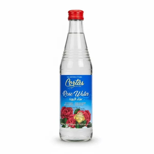 Cortas Lebanese Rose Water 300ml bottle front label