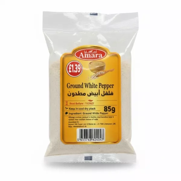 Packet of Amara Ground White Pepper 85g