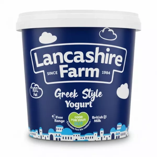 Lancashire Farm Greek Style Yogurt 1kg container front view