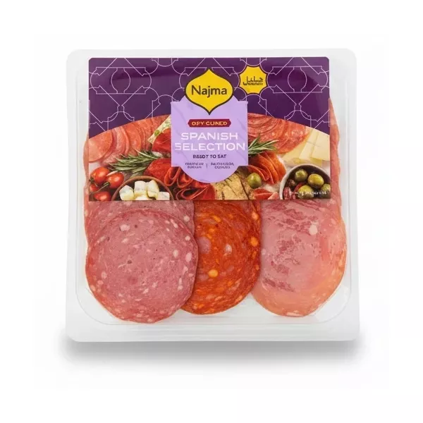 Najma Halal Spanish Selection dry cured turkey sliced meats pack
